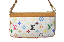 Load image into Gallery viewer, LOUIS VUITTON ルイヴィトン モノグラム マルチカラー ポシェット アクセソワール アクセサリーポーチ M92649 村上隆 ホワイト 美品 中古 4c068094