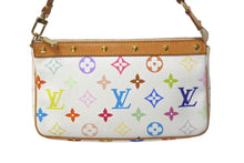 Load image into Gallery viewer, LOUIS VUITTON ルイヴィトン モノグラム マルチカラー ポシェット アクセソワール アクセサリーポーチ M92649 村上隆 ホワイト 美品 中古 4c068094