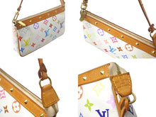 Load image into Gallery viewer, LOUIS VUITTON ルイヴィトン モノグラム マルチカラー ポシェット アクセソワール アクセサリーポーチ M92649 村上隆 ホワイト 美品 中古 4c068094