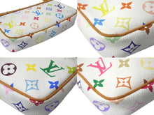 Load image into Gallery viewer, LOUIS VUITTON ルイヴィトン モノグラム マルチカラー ポシェット アクセソワール アクセサリーポーチ M92649 村上隆 ホワイト 美品 中古 4c068094