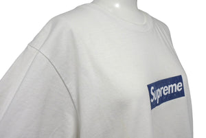 Supreme シュプリーム ニューヨーク ヤンキース × 47 ブランドボックスロゴ Ｔシャツ サイズM ニューヨークヤンキース ホワイト ネイビー 良品 中古 4c068109 