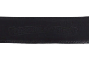 CHROME HEARTS クロムハーツ 1.5クラシック オーバルスター ベルト バックル サイズ36 シルバー925 レザー ブラック 美品 中古 4c068136