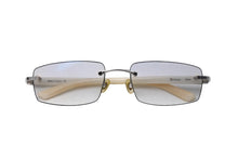 Load image into Gallery viewer, CARTIER カルティエ リムレス メガネ サイズ□18 135 度入り 大理石調 4856147 スクエア ホワイト クリア プラスチック 美品 中古 4c068145