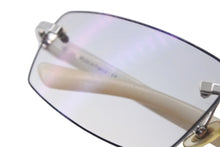 Load image into Gallery viewer, CARTIER カルティエ リムレス メガネ サイズ□18 135 度入り 大理石調 4856147 スクエア ホワイト クリア プラスチック 美品 中古 4c068145