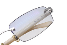 Load image into Gallery viewer, CARTIER カルティエ リムレス メガネ サイズ□18 135 度入り 大理石調 4856147 スクエア ホワイト クリア プラスチック 美品 中古 4c068145