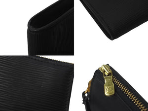 LOUIS VUITTON ルイヴィトン ポシェット アクセソワール アクセサリーポーチ エピ M52942 ブラック ゴールド金具 美品 中古 4c068149
