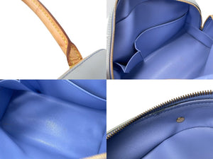 LOUIS VUITTON ルイヴィトン トンプキンス スクエア ハンドバッグ M91150 モノグラムヴェルニ レザー ブルー 美品 中古 4c068156