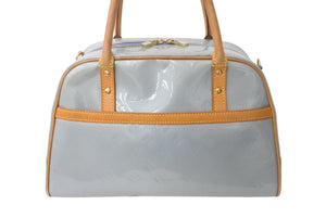 LOUIS VUITTON ルイヴィトン トンプキンス スクエア ハンドバッグ M91150 モノグラムヴェルニ レザー ブルー 美品 中古 4c068156
