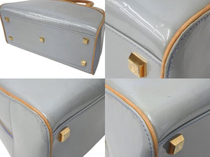 LOUIS VUITTON ルイヴィトン トンプキンス スクエア ハンドバッグ M91150 モノグラムヴェルニ レザー ブルー 美品 中古 4c068156