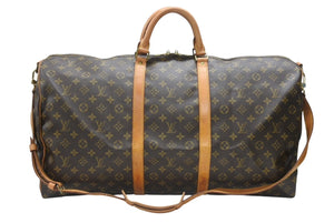 LOUIS VUITTON ルイヴィトン キーポル バンドリエール60 ボストンバッグ M41412 モノグラム PVC レザー ブラウン 美品 中古 4b006816