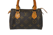 Load image into Gallery viewer, Louis Vuitton ルイヴィトン ミニスピーディ ミニボストンバッグ モノグラム M41534 ゴールド金具 ブラウン 美品 中古 4c068160