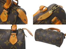Load image into Gallery viewer, Louis Vuitton ルイヴィトン ミニスピーディ ミニボストンバッグ モノグラム M41534 ゴールド金具 ブラウン 美品 中古 4c068160