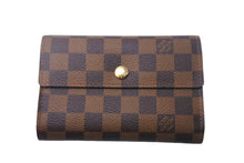 画像をギャラリービューアに読み込む, 極美品 LouisVuitton ルイヴィトン ダミエ ポルトフォイユ アレクサンドラ 三つ折り財布 N63067 ブラウン PVC レザー 中古 4c068161