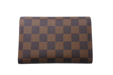 画像をギャラリービューアに読み込む, 極美品 LouisVuitton ルイヴィトン ダミエ ポルトフォイユ アレクサンドラ 三つ折り財布 N63067 ブラウン PVC レザー 中古 4c068161