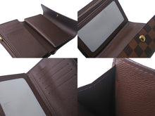 画像をギャラリービューアに読み込む, 極美品 LouisVuitton ルイヴィトン ダミエ ポルトフォイユ アレクサンドラ 三つ折り財布 N63067 ブラウン PVC レザー 中古 4c068161