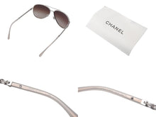 Load image into Gallery viewer, 極美品 CHANEL シャネル サングラス 4219-Q c.124/S5 サイズ59□14 140 ココマーク チェーン レザー 中古 4c068164