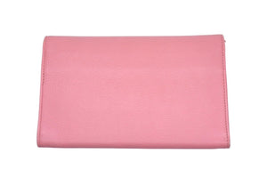 CHANEL シャネル 2.55 レザー ウォレット ピンク 10番台 ターンロック ロゴ 財布 シルバー金具 美品 中古 4c068169