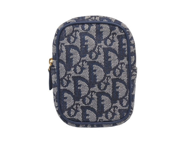 DIOR ディオール ポーチ トロッター ネイビー ゴールド 小物入れ 美品 中古品 4c068175