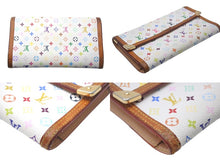 画像をギャラリービューアに読み込む, LOUIS VUITTON ルイヴィトン 長財布 M92659 ポルトトレゾール インターナショナル 村上隆 ホワイト マルチカラー PVC ゴールド金具 美品 中古 4c068100