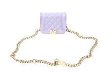 Load image into Gallery viewer, 極美品 CHANEL シャネル ボーイシャネル チェーン ポシェット パープル キャビアスキン 31番台 中古 4c068185