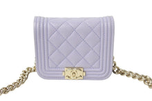 Load image into Gallery viewer, 極美品 CHANEL シャネル ボーイシャネル チェーン ポシェット パープル キャビアスキン 31番台 中古 4c068185
