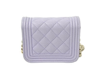 Load image into Gallery viewer, 極美品 CHANEL シャネル ボーイシャネル チェーン ポシェット パープル キャビアスキン 31番台 中古 4c068185