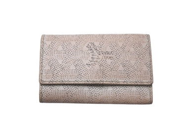 GOYARD ゴヤール ヘリンボーン柄 6連 キーケース ホワイト 白 PVC ロゴ 小物 鍵 中古 4c068207