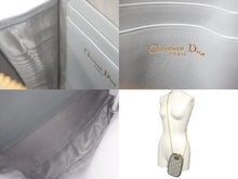 Load image into Gallery viewer, 極美品 ChristianDior クリスチャンディオール オブリーク チェーン フォンポーチ ショルダーバッグ グレー ゴールド金具 中古 4c068216