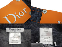 Load image into Gallery viewer, ChristianDior クリスチャンディオール デニムパンツ トロッター柄 フライトライン ネイビー オレンジ サイズ38 美品 中古 4c068222