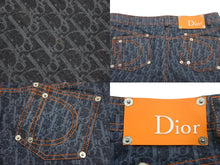 Load image into Gallery viewer, ChristianDior クリスチャンディオール デニムパンツ トロッター柄 フライトライン ネイビー オレンジ サイズ38 美品 中古 4c068222