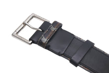 画像をギャラリービューアに読み込む, GOYARD ゴヤール フロリダ ベルト サイズ85cm ブラック ヘリンボーン柄 PVCコーティングキャンバス 美品 中古 4c068230