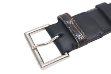 画像をギャラリービューアに読み込む, GOYARD ゴヤール フロリダ ベルト サイズ85cm ブラック ヘリンボーン柄 PVCコーティングキャンバス 美品 中古 4c068230