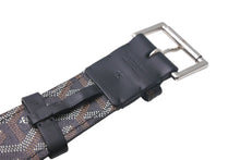 画像をギャラリービューアに読み込む, GOYARD ゴヤール フロリダ ベルト サイズ85cm ブラック ヘリンボーン柄 PVCコーティングキャンバス 美品 中古 4c068230