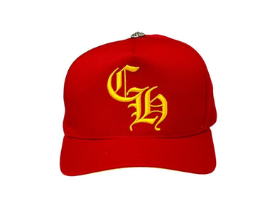 新品未使用 ChromeHearts クロムハーツ クロスボール ベースボールキャップ 帽子 CH Hat レッド イエロー シルバー金具 中古 4c068236