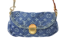 Load image into Gallery viewer, 極美品 LOUIS VUITTON ルイヴィトン ミニプリーティ ワンショルダーバッグ ハンドバッグ M95050 モノグラムデニム レザー ブルー 中古 4c068252