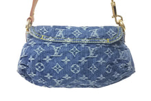 Load image into Gallery viewer, 極美品 LOUIS VUITTON ルイヴィトン ミニプリーティ ワンショルダーバッグ ハンドバッグ M95050 モノグラムデニム レザー ブルー 中古 4c068252