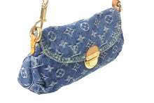 Load image into Gallery viewer, 極美品 LOUIS VUITTON ルイヴィトン ミニプリーティ ワンショルダーバッグ ハンドバッグ M95050 モノグラムデニム レザー ブルー 中古 4c068252
