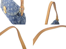 Load image into Gallery viewer, 極美品 LOUIS VUITTON ルイヴィトン ミニプリーティ ワンショルダーバッグ ハンドバッグ M95050 モノグラムデニム レザー ブルー 中古 4c068252