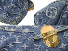 Load image into Gallery viewer, 極美品 LOUIS VUITTON ルイヴィトン ミニプリーティ ワンショルダーバッグ ハンドバッグ M95050 モノグラムデニム レザー ブルー 中古 4c068252