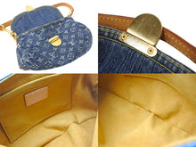 Load image into Gallery viewer, 極美品 LOUIS VUITTON ルイヴィトン ミニプリーティ ワンショルダーバッグ ハンドバッグ M95050 モノグラムデニム レザー ブルー 中古 4c068252