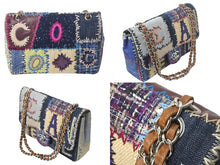 Load image into Gallery viewer, 極美品 CHANEL シャネル パッチワーク ツイード チェーン ショルダーバッグ 16番台 シルバー金具 ココマーク ロゴ マルチ 中古 4c068259
