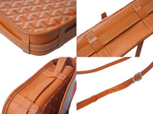 画像をギャラリービューアに読み込む, GOYARD ゴヤール ベルヴェデーレPM バッグ ショルダーバッグ オレンジ PVC レザー ヘリンボーン柄 美品 中古 4c068265