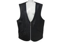 画像をギャラリービューアに読み込む, Chrome Hearts クロムハーツ BASIC ZIP FRONT レザーベスト シンチバック ダガー スクロールラベル 美品 中古 4c068280