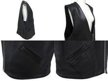 画像をギャラリービューアに読み込む, Chrome Hearts クロムハーツ BASIC ZIP FRONT レザーベスト シンチバック ダガー スクロールラベル 美品 中古 4c068280