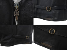 画像をギャラリービューアに読み込む, Chrome Hearts クロムハーツ BASIC ZIP FRONT レザーベスト シンチバック ダガー スクロールラベル 美品 中古 4c068280