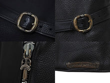 画像をギャラリービューアに読み込む, Chrome Hearts クロムハーツ BASIC ZIP FRONT レザーベスト シンチバック ダガー スクロールラベル 美品 中古 4c068280