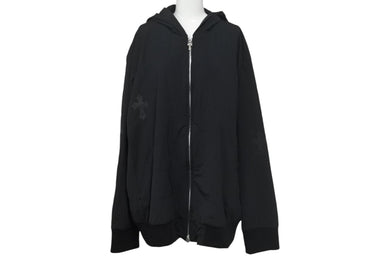 Chrome Hearts ジップアップナイロンジャケット クロスパッチ フード サイズXL 2225-304-5060 美品 中古 4c068281