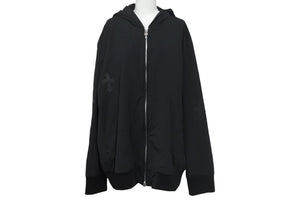 Chrome Hearts ジップアップナイロンジャケット クロスパッチ フード サイズXL 2225-304-5060 美品 中古 4c068281
