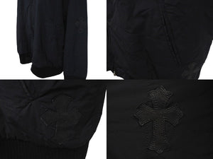 Chrome Hearts ジップアップナイロンジャケット クロスパッチ フード サイズXL 2225-304-5060 美品 中古 4c068281
