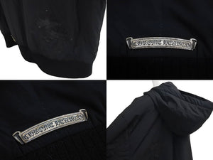 Chrome Hearts ジップアップナイロンジャケット クロスパッチ フード サイズXL 2225-304-5060 美品 中古 4c068281